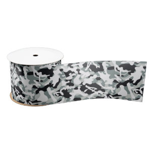 Snow Dust Camouflage Satin Ribbon