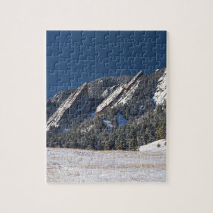Snow Dusted Flatirons Boulder Colorado Panorama Jigsaw Puzzle