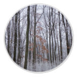 Snow Dusted Forest Winter Landscape Photography Ceramic Knob