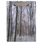 Snow Dusted Forest Winter Landscape Photography Clipboard