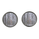 Snow Dusted Forest Winter Landscape Photography Cufflinks