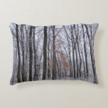 Snow Dusted Forest Winter Landscape Photography Decorative Pillow