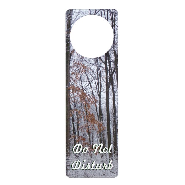 Snow Dusted Forest Winter Landscape Photography Door Hanger (Front)