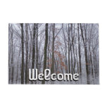 Snow Dusted Forest Winter Landscape Photography Doormat