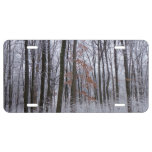 Snow Dusted Forest Winter Landscape Photography License Plate