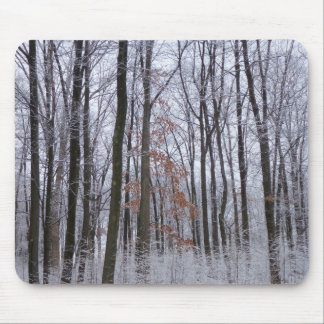 Snow Dusted Forest Winter Landscape Photography Mouse Pad