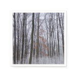 Snow Dusted Forest Winter Landscape Photography Napkins