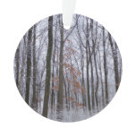 Snow Dusted Forest Winter Landscape Photography Ornament