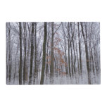 Snow Dusted Forest Winter Landscape Photography Placemat