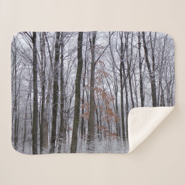 Snow Dusted Forest Winter Landscape Photography Sherpa Blanket (Front (Horizontal))