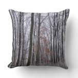 Snow Dusted Forest Winter Landscape Photography Throw Pillow