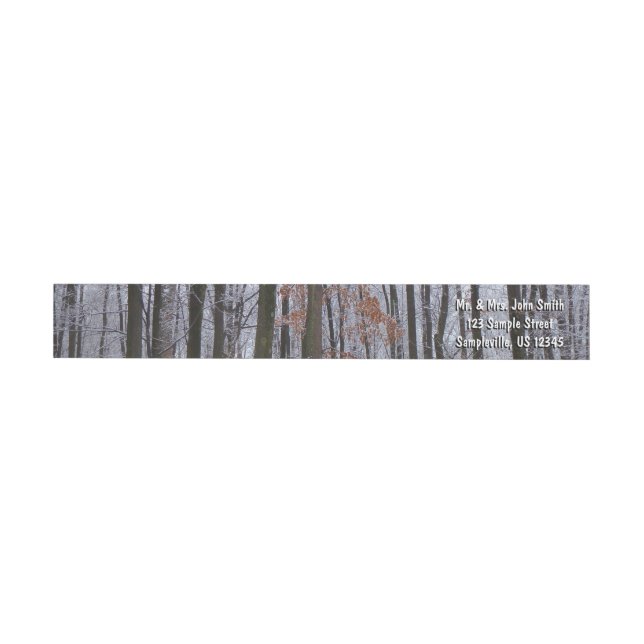 Snow Dusted Forest Winter Landscape Photography Wrap Around Label (Individual)