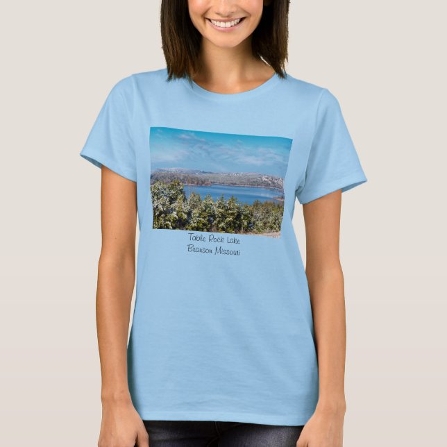 Snow Dusting At Table Rock Lake T-Shirt (Front)
