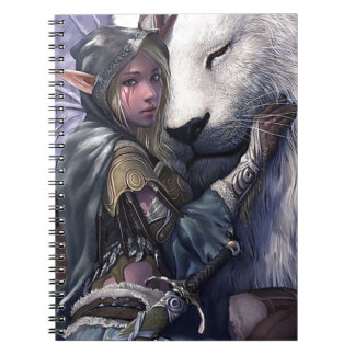 Snow+Elf+Girl+with+Lion Notebook