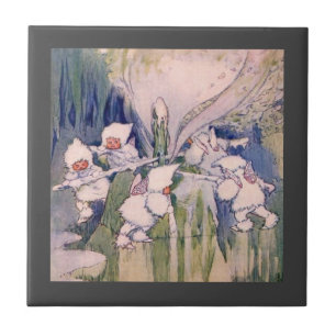Snow Faeries Making Snow Ceramic Tile