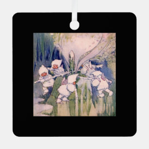 Snow Faeries Making Snow Metal Ornament