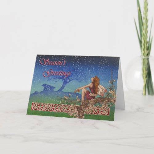 Snow Fairy Celtic Irish Christmas Card