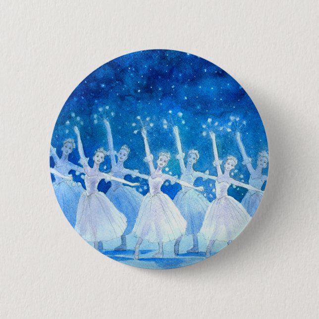 Snow Fairy Dance Can Badge Button (Front)