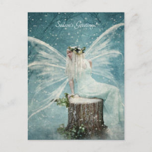 snow fairy holiday postcard