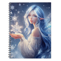 Snow Fairy Magic, AI Digital Art Notebook