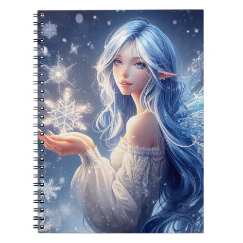 Snow Fairy Magic AI Digital Art Notebook