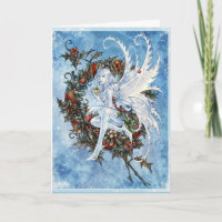 Snow fairy Yuletide greeting card