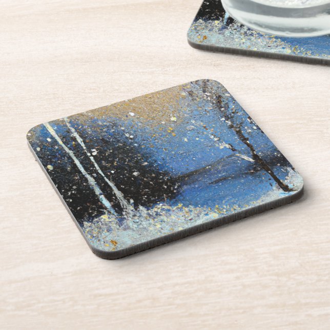 Snow Fall Beverage Coaster (Left Side)