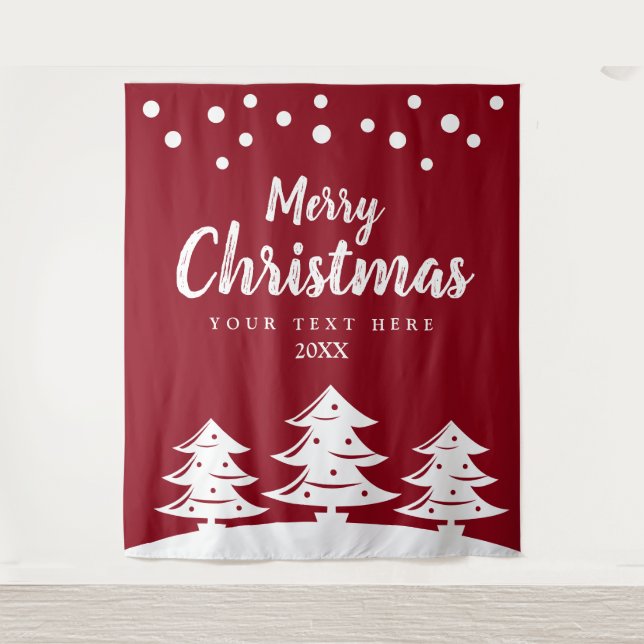Snow fall Christmas Holiday party photo backdrop (Front)