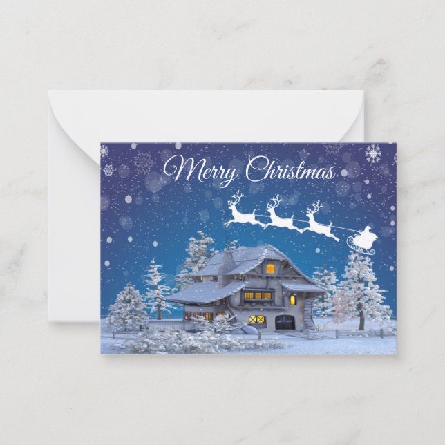 Snow Fall When Christmas Note Card (Front)
