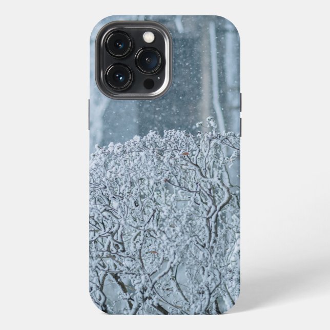 Snow Falling in Trees iPhone Case (Back)