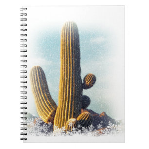 Snow Falling on Saguaro Notebook