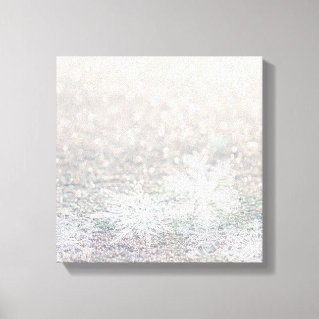 Snow Falling Onto Ground Canvas Print (Front)