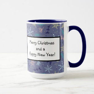 Snow Falling Snowflakes Pine Boughs Blowing Mug