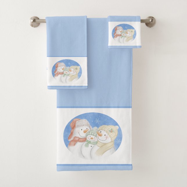 Snow Family Bath Towel Set (Insitu)