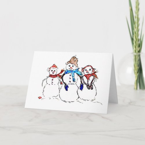 Snow Family Christmas Card