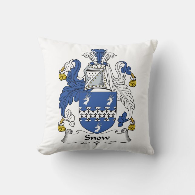 Snow Family Crest Throw Pillow (Front)