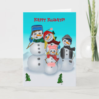 Snow Family Holiday Card