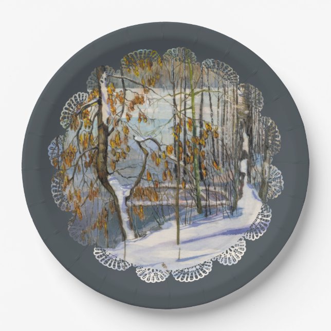 Snow fell paper plates (Front)