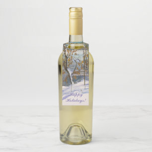 Snow fell Watercolor Bottle Hanger Tag