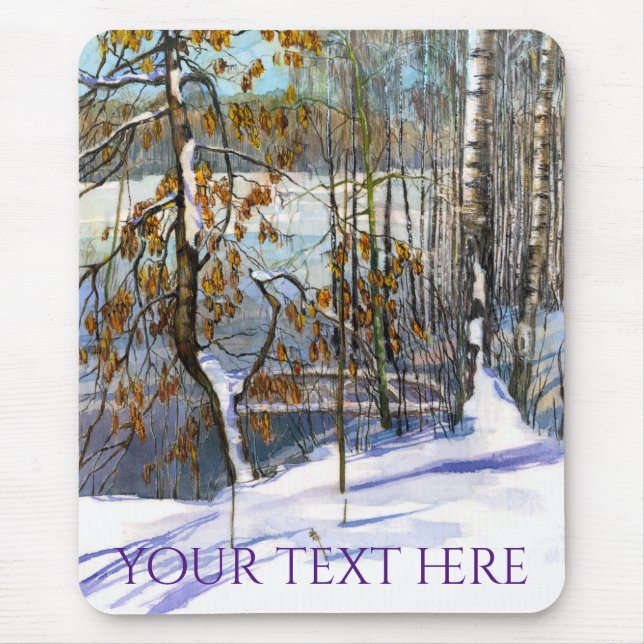 Snow fell Watercolor  Mouse Pad (Front)
