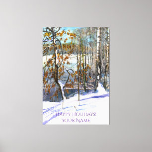 Snow fell Watercolor painting Canvas Print