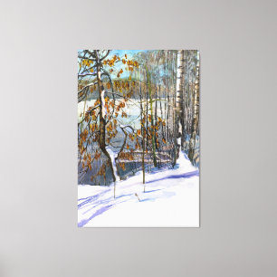 Snow fell Watercolor painting Canvas Print
