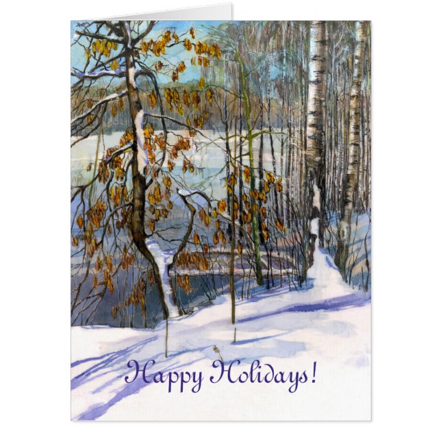 Snow fell Watercolor painting Card (Front)