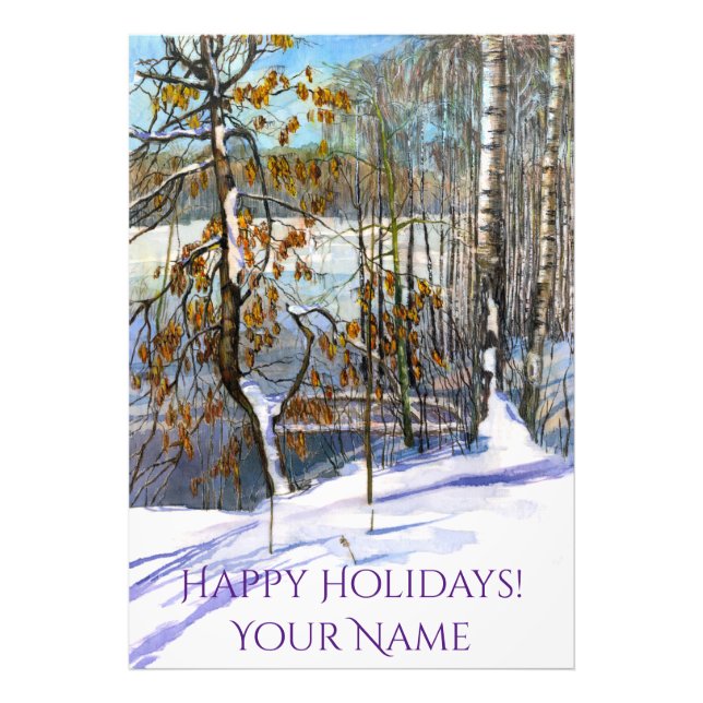 Snow fell Watercolor painting Photo Print (Front)