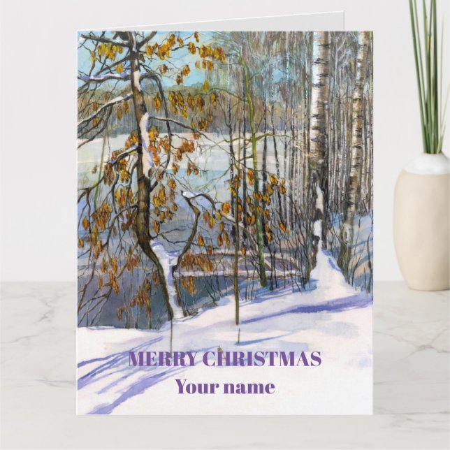 Snow fell Watercolor painting  Thank You Card (Front)