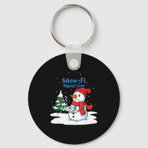 Snow-fi Signal Lost Funny Christmas Snowman Wifi Keychain