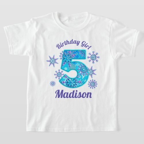 Snow Fifth Birthday frozen  Shirt