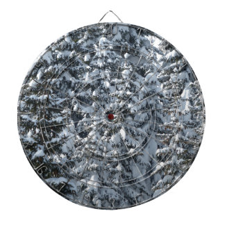Snow Fir Tree Texture Dartboard With Darts