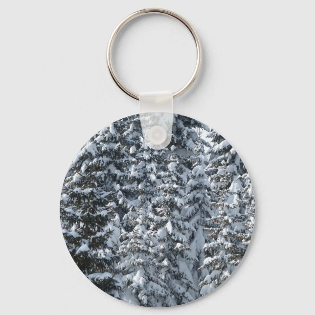 Snow Fir Tree Texture Keychain (Front)