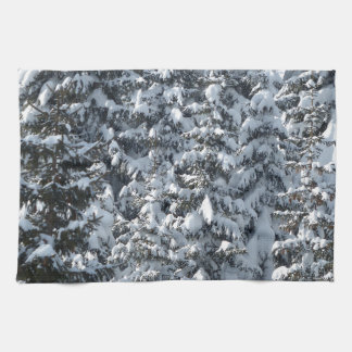Snow Fir Tree Texture Kitchen Towel